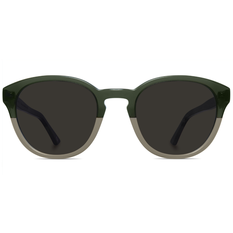 Classic round two-toned sunglasses with brown lenses
