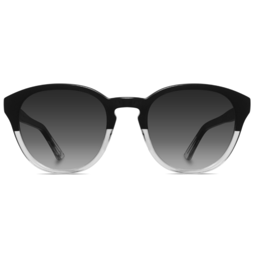 Classic round two-toned sunglasses with grey gradient lenses