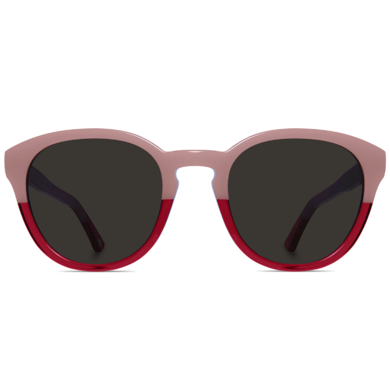 Classic round two-toned sunglasses with brown lenses