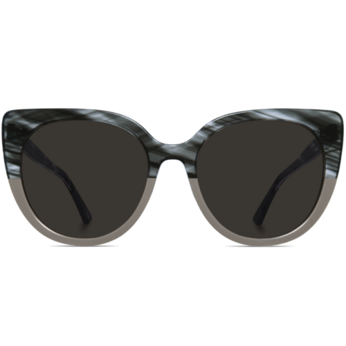 two toned cat-eyed sunglasses with brown lenses