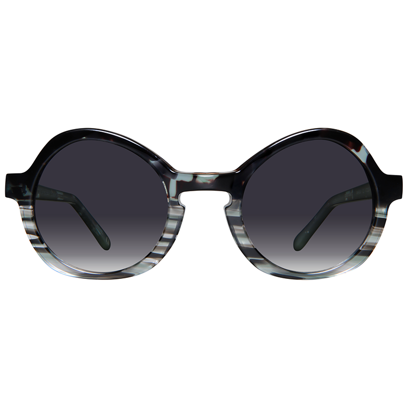 Round sunglasses with grey gradient lenses