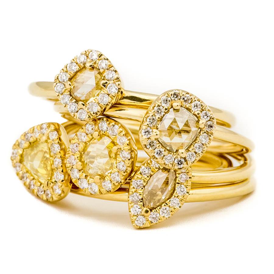 Gold diamond rings