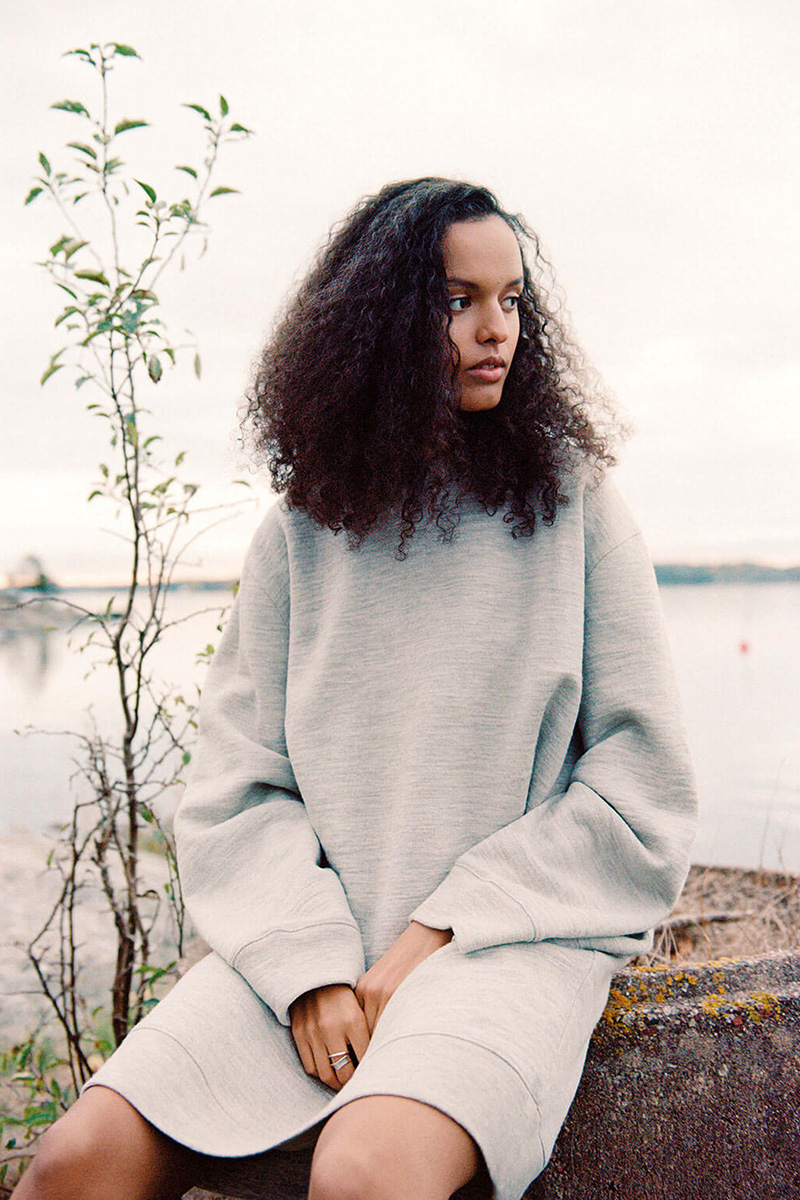 A new Sweden_woman wearing wool dress