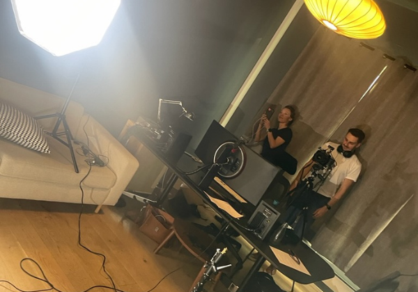 Behind the scenes in the studio